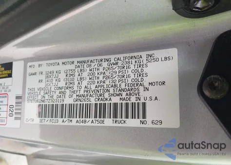 2007 Toyota Tacoma Prerunner V6 from USA, damaged, VIN 5TETU62N67Z323119